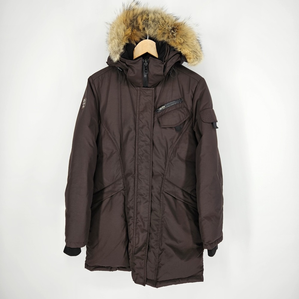 Outdoor‎ Survival Canada OSC Down Parka Jacket Coyote Fur Hood Womens Medium M